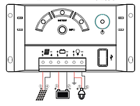 Контролер заряду Altek P-10А/12V-USB з дисплеєм та USB сонячний зарядний пристрій 10А, фото 6