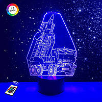 3D нічник "HIMARS" (ВОЛІЧНЕ ЗОБРАЖЕННЯ)+ пульт ДК+ батарейки (3АА)  3DTOYSLAMP