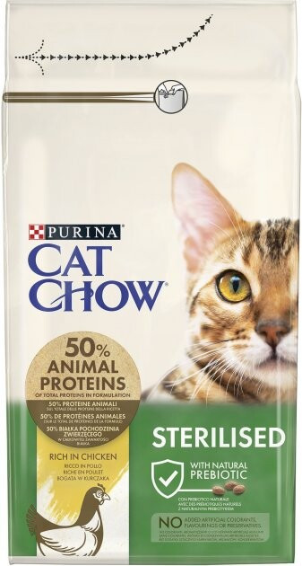 Purina Cat Chow Sterilised Chicken 15 кг / Пурина Кет Чау Стерилайзд Курка корм для кішок і котів
