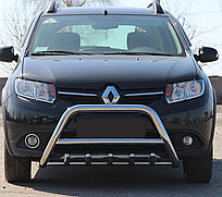 Передній захист кенгурятник WT003 Model неірж Renault Sandero Stepway 2012+