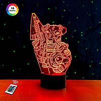 3D нічник "Пес Патрон" (ВОЛІЧНЕ ЗОБРАЖЕННЯ)+ пульт ДК+ батарейки (3АА)  3DTOYSLAMP