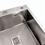 Кухонна мийка Platinum Handmade 5045 HSB квадратний сифон 3,0/1,0, фото 6
