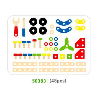 Набір будівельних блоків Viga Toys 48 деталей (50383), фото 2