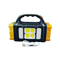 Аккумуляторный фонарь ручной Hurry Bolt HB-1678 Прожектор LED с солнечной панелью аварийный светильник