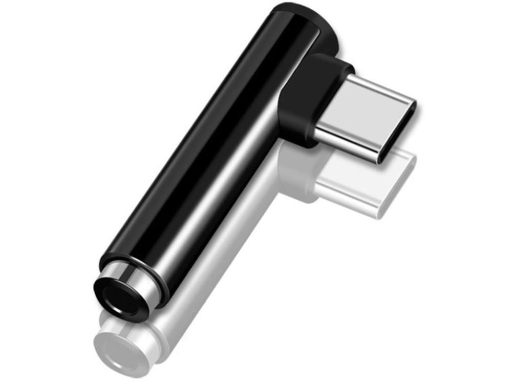 Адаптер USB Type-C у Jack 3.5 мм кутовий для смартфона Перехідник, фото 1
