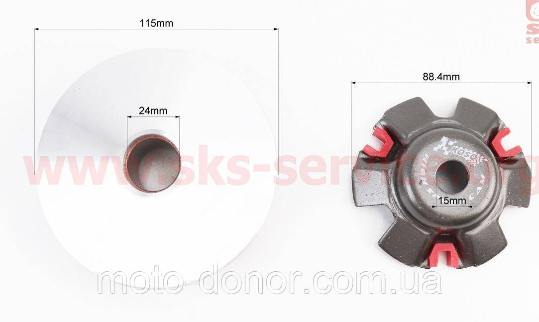 Варіатор передній (тюнінг) 4T GY6 125-150 "KOSO" (в зборі), фото 1