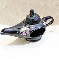 Аромалампа "Лампа Аладдіна" чорна з рожевими квітами / Аромалампа "Лампа Аладдіна" чорна з рожевими квітами 22x8x12 см