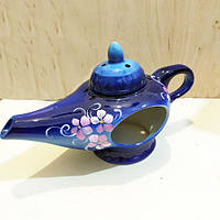 Аромалампа "Лампа Аладдіна" синьо-блакитна з квітами / Аромалампа "Лампа Аладдіна" синьо-блакитна з квітами 22x8x12 см