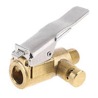 Штуцер наконечник із Клапаном для накачування шин автомобільний від компресора з різзю 8 мм, затискач, швидкознімний