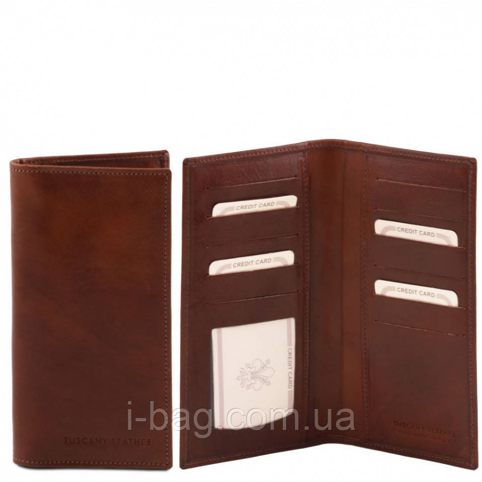 Ексклюзивний вертикальний шкіряний гаманець біфолд Tuscany Leather TL140784