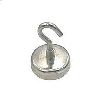 Неодимовий магніт з гачком E60, диск (сила ~ 113 кг)