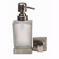 Дозатор жидкого мыла из нержавеющей стали Globus Lux SQ 9433 матовое стекло -KTY24-
