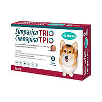 Жевательные таблетки Simparica TRIO от глистов, блох и клещей для собак весом от 10 до 20 кг 3 шт (10024337 /