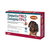 Жевательные таблетки Simparica TRIO от глистов, блох и клещей для собак весом от 5 до 10 кг 3 шт (10024332 /