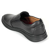 Чорні чоловічі туфлі шкіряні на резинці весна осінь Міда 111472(16) розмір 40, фото 5