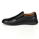 Чорні чоловічі туфлі шкіряні на резинці весна осінь Міда 111472(16) розмір 40, фото 6