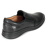 Чорні чоловічі туфлі шкіряні на резинці весна осінь Міда 111472(16) розмір 40, фото 3