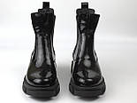 Лакові челсі чорні шкіра жіноче взуття зимове демісезонне COSMO Shoes New Chelsea Black Lac, фото 4