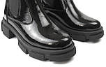 Лакові челсі чорні шкіра жіноче взуття зимове демісезонне COSMO Shoes New Chelsea Black Lac, фото 5