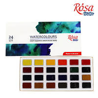 Акварель "ROSA Studio" 24 цвета (пластиковый пенал)