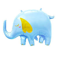 Шар фольгированный Слон голубой 59х80см (Китай) в упаковке