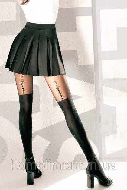 Стильні колготки з імітацією панчіх із написом GIULIA  STYLE-UP 60 модель 3