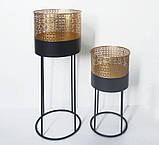Набір кашпо для вазонів з металу на підставці 2 шт, фото 6