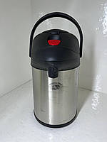 Термос із нержавіючої сталі вакуумний з помпою CB-3L 3 л Black/Steel