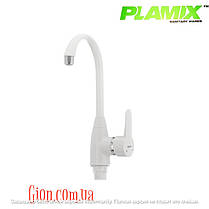 Пластиковий змішувач для кухні PLAMIX Mario-011 White білий, фото 6