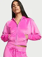 Спортивный велюровый костюм Victoria's Secret Velour Full-Zip Electric Pink Graphic оригинал S