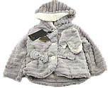 Дитяча хутряна шуба Туреччина 2, 3, 4 роки для дівчинки з рукавицями сірий (КДД3), фото 2