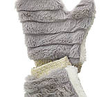 Дитяча хутряна шуба Туреччина 2, 3, 4 роки для дівчинки з рукавицями сірий (КДД3), фото 3