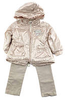 Детский костюм Турция 2, 3, 4, 5 лет для девочки с курткой и джинсами бежевый (КДД10) 4 года