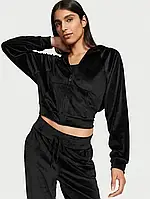 Спортивный велюровый костюм Victoria's Secret Velour Full-Zip Pure Black Graphic оригинал M