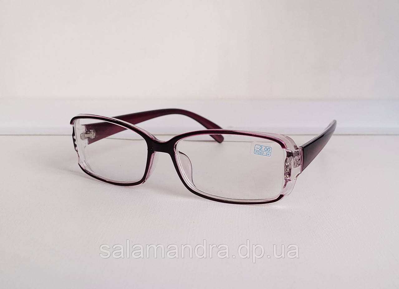 Окуляри жіночі для зору, з діоптріями, коригувальні з білою лінзою +3,75, фото 1