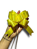 Бант "затяжка" 30 мм  (жовтий) ідеально підійде для оформлення подарунків і сувенірів, фото 2
