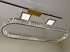 Бронзова 90 см довга скляна led люстра (918-VP116 BRZ (900)), фото 3