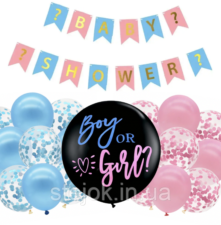 Фотозона з куль на визначення статі дитини Baby Shower, фото 1