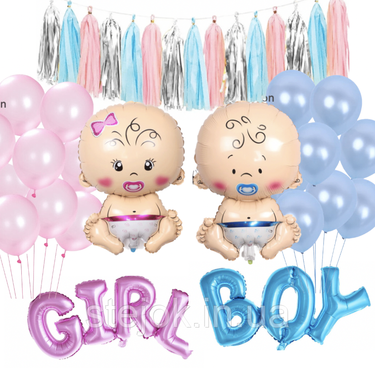 Фотозона з куль на визначення статі дитини Baby Shower, фото 1