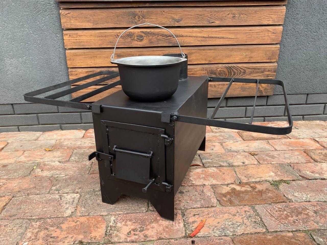 Буржуйка, піч із сушінням для речей, варильною поверхнею, у квартиру, гараж, теплицю, будинок до 50м2, сталь 3 мм, фото 1