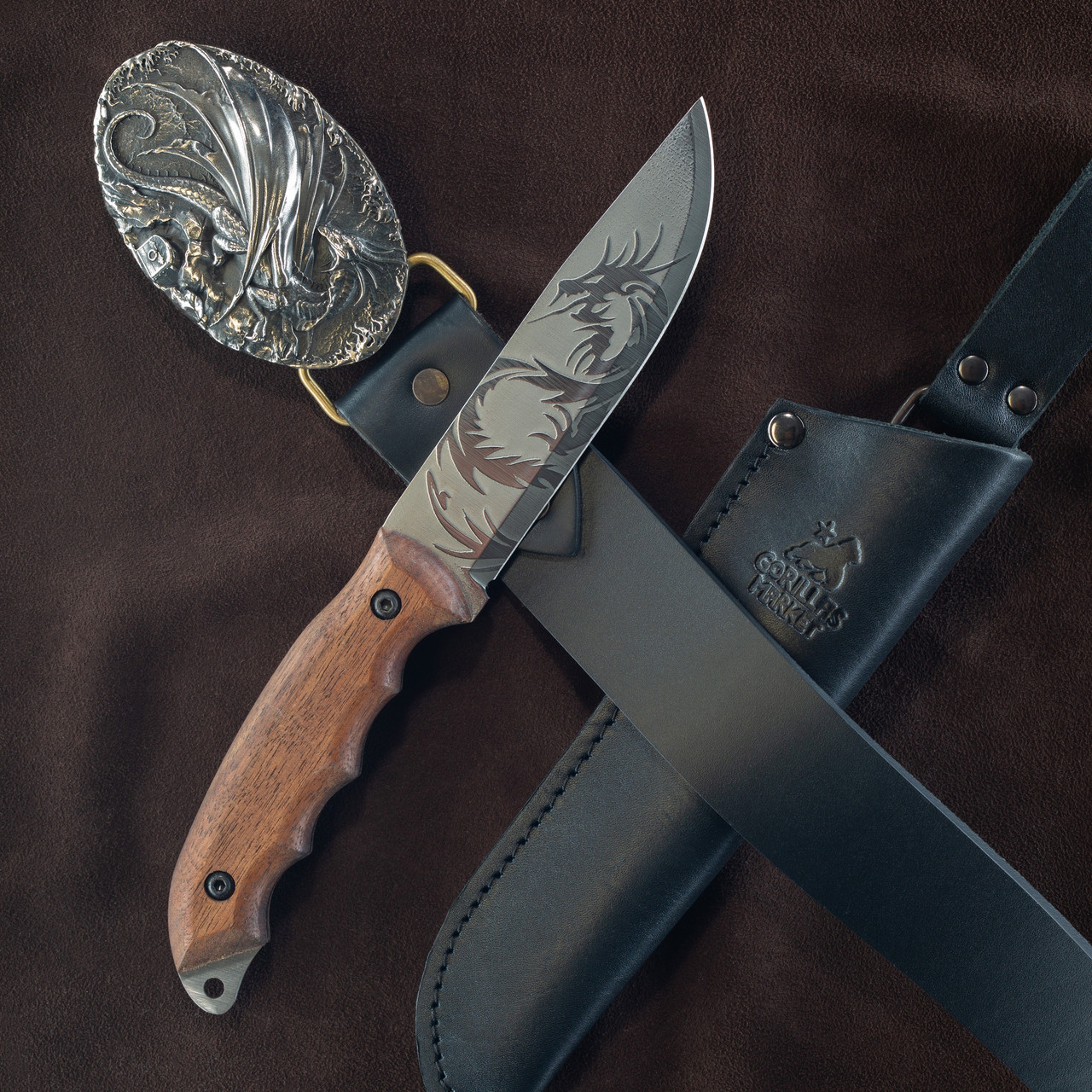 Подарунковий набір Дракон для чоловіків Gorillas Accessories ручна робота Нейзильбер bb90, фото 1