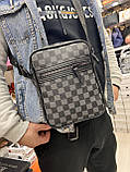 Сумка на плече чоловіча Louis Vuitton LV чорна, фото 3