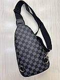 Сумка на плече чоловіча Louis Vuitton LV чорна, фото 4