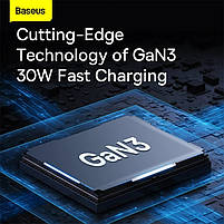 Блок живлення мережевий зарядний пристрій МЗП Baseus GaN3 Fast Charger 30W (1 Type-C), фото 8
