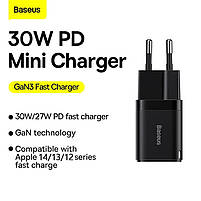 Блок живлення мережевий зарядний пристрій МЗП Baseus GaN3 Fast Charger 30W (1 Type-C), фото 5