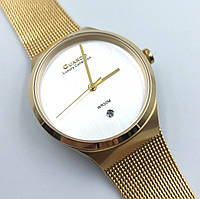 Часы женские Guardo S 02424-3 золото, на браслете миланская петля, сталь, элегантный минимализм