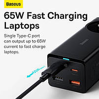 Мережевий зарядний пристрій Baseus GaN3 Pro Desktop Powerstrip AC+2U+2C 65W EU, фото 3