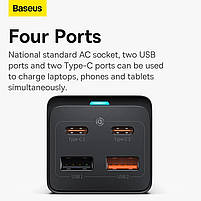 Мережевий зарядний пристрій Baseus GaN3 Pro Desktop Powerstrip AC+2U+2C 65W EU, фото 11