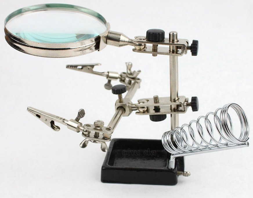 Тримач для пайки третя рука SI105 збільшення 3-5 разів 90мм, фото 1
