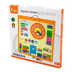 Магнітний календар Viga Toys з годинником, англійською мовою (50377), фото 5